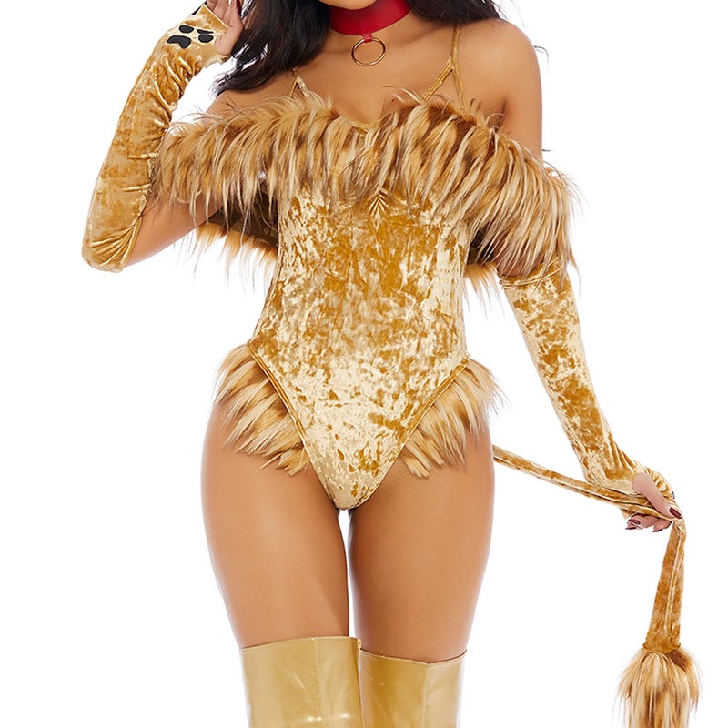 Forplay Women's A Scaredy Lion Sexy Movie Character Costume Adult Costume, tan, M/L - Image 1